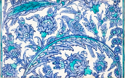 Preview: Ancient Ottoman handmade turkish tiles with floral patterns