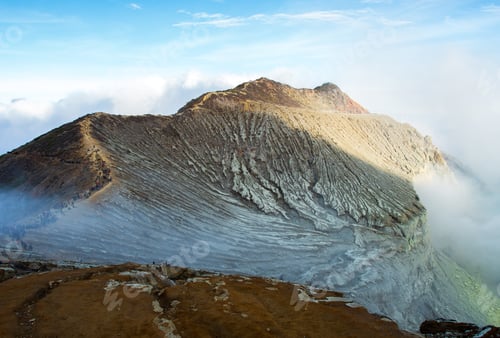 Preview: Lake and Sulfur Mine at Khawa Ijen Volcano Crater, Java Island, Indonesia