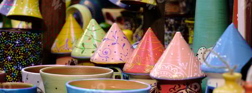 Preview: Ceramic pot with colorful old ornaments