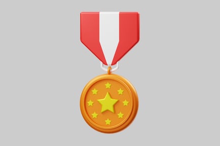 Preview: Golden star celebration medal ribbon