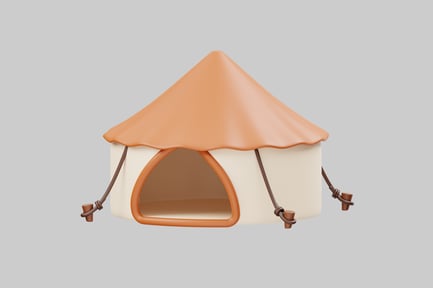 Preview: Tent with pointed roof and large opening
