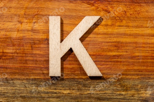 Preview: Wooden letters K on wooden background