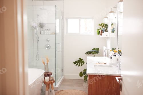 Preview: Interior View Of Beautiful Bathroom In New Family House