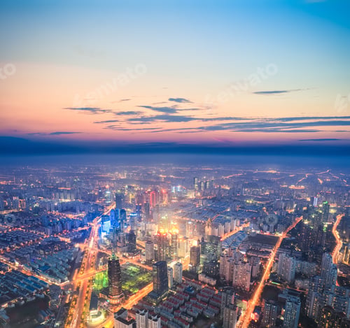 Preview: city nightfall scene