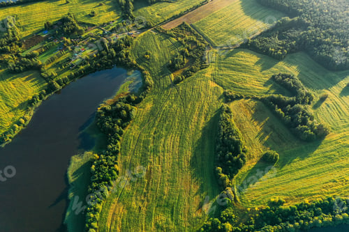 Preview: Lyepyel District, Vitebsk Region, Belarus. Aerial View Of Residential Area With Houses In