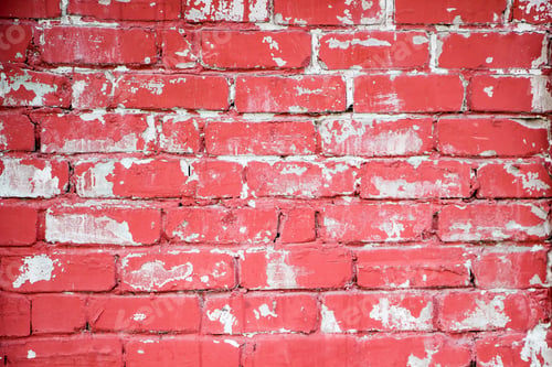Preview: Red brick wall with peeling paint