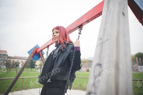Preview: young beautiful red hair venezuelan woman lifestyle