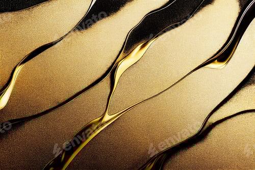 Preview: liquid gold and rough black charcoal texture background