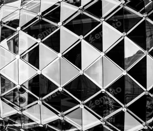 Preview: Abstract glasses wall interior pattern background.