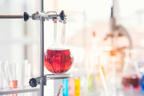 Preview: Science chemistry glass tubes objects on lab background