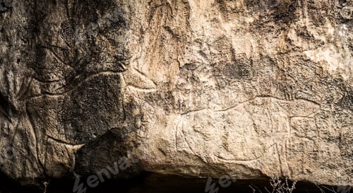 Preview: Fragment of petroglyph in Gobustan,