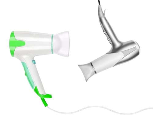 Preview: Two hairdryers isolated on white