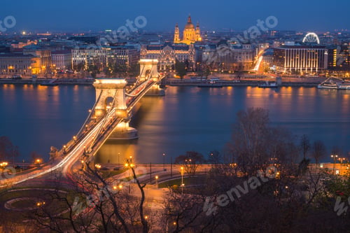 Preview: Budapest photographed from above at night, lean time exposure