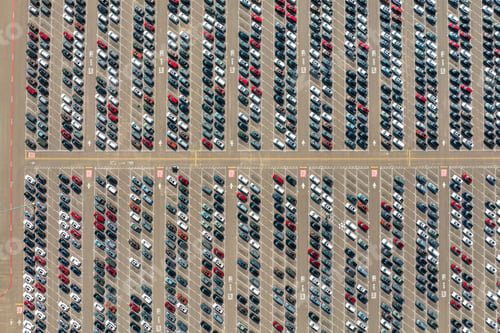 Preview: New cars for distribution at factory parking lot