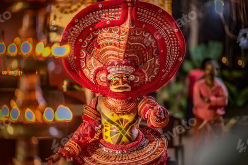Preview: Indian man performing theyyam ritual form of dance worship