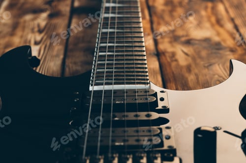 Preview: Close up photo of electric guitar fingerboard