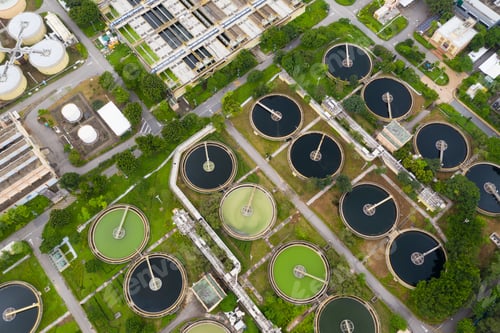 Preview: Sha Tin, Hong Kong 17 March 2019: Sewage treatment plant in Hong Kong