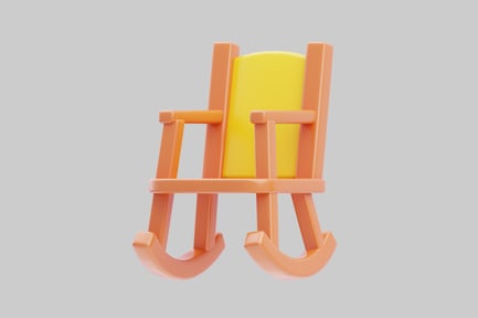 Preview: Orange rocking chair with yellow back