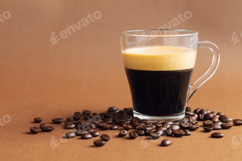 Preview: Cup of espresso with coffee beans