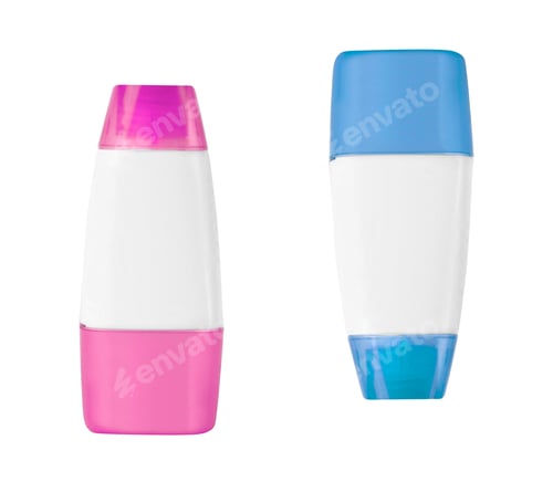 Preview: Shampoo bottles isolated on white
