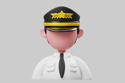 Preview: Cartoon aircraft pilot faceless figure