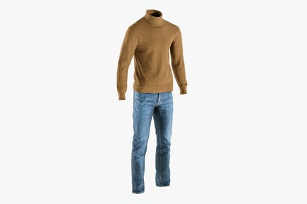 Preview: Men's Turtleneck Sweater with Slim Fit Jeans