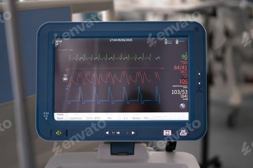 Preview: Hospital monitor displaying patient vital signs data