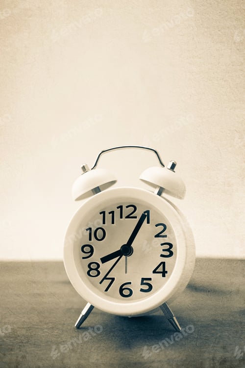 Preview: Alarm Clock On The Table In Vintage Color Style