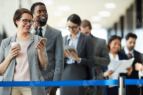 Preview: Ambitious business people waiting for forum