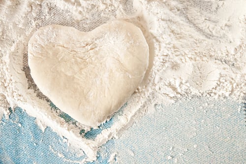 Preview: heart made of dough made by hand