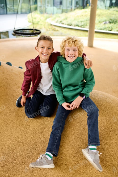 Preview: Joyful childhood moments in autumn at a lively playground