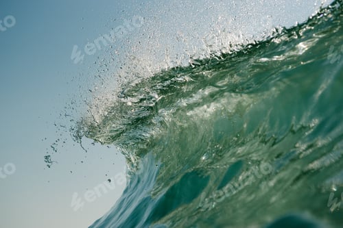 Preview: Gorgeous view of a bright green sea with vicious tides rising and falling on themselves