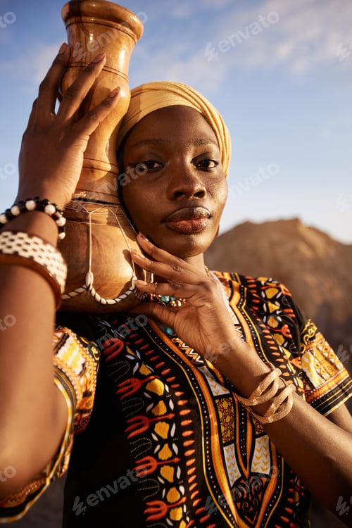 Preview: Beautiful Black Woman Carrying Drum