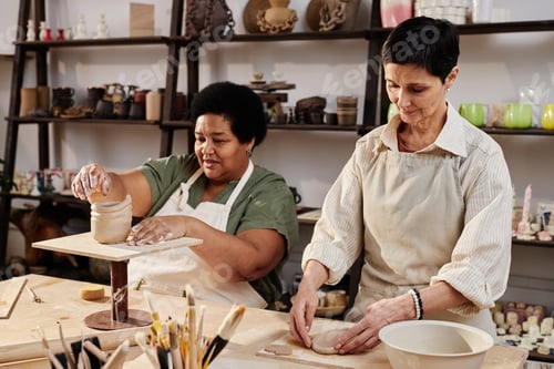 Preview: Two Senior Women Making Handmade Ceramics