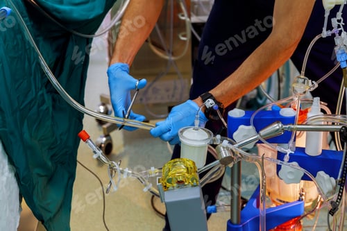 Preview: Transfusion and infusion at surgery Blood transfusion to patient at recovery room in hospital