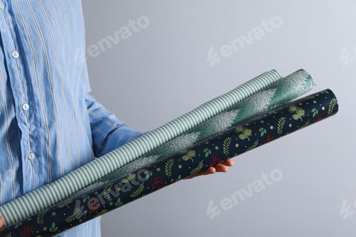 Preview: Concept of wrapping gift, composition with wrapping paper