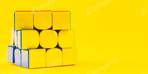 Preview: Rubik's Cube Speedcubing educational game concept speed cubing fine motor game copy space background