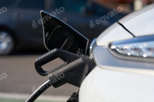 Preview: Electric car charging at public station: promoting sustainable transportation