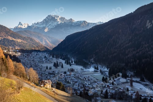 Preview: Landscape of falcade with Monte Civetta in Belluno, Dolomiti, Italy