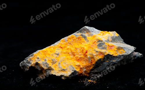 Preview: realgar mineral with stibnite and granite