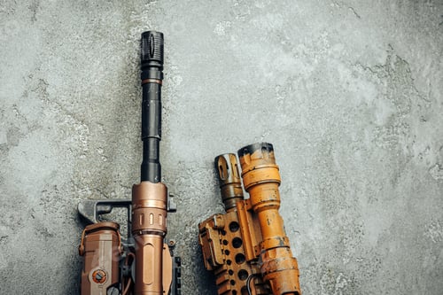 Preview: Modern weapon series. US Army assault rifle, close up