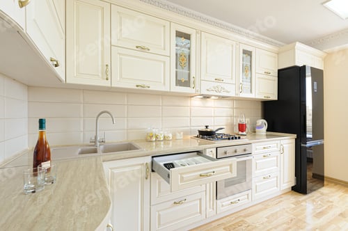 Preview: Elegant Kitchen Interior with Modern Appliances
