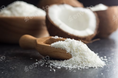 Preview: coconuts with coconuts flakes.
