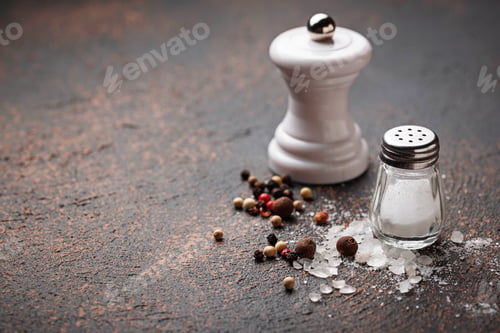 Preview: Salt and pepper. Culinary background