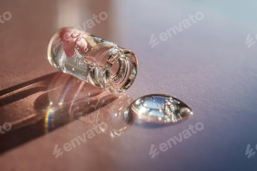 Preview: A bottle of cosmetic gel on a pink background