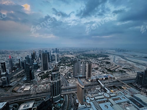 Preview: Skyscrapers in the city during evening and night lights