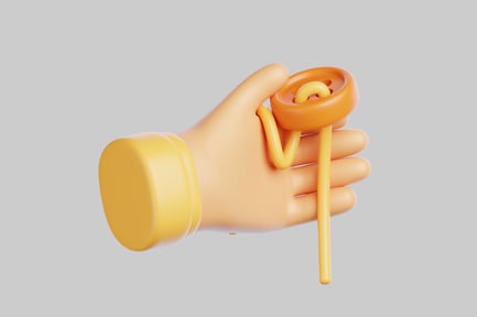 Preview: Cartoon hand holding button object