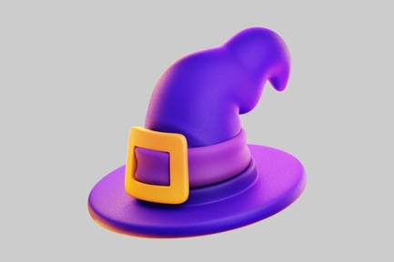 Preview: Charming purple witch hat with buckle
