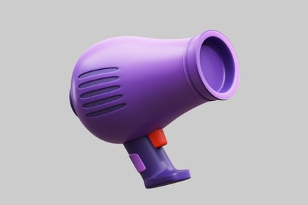 Preview: Purple hair dryer with red button
