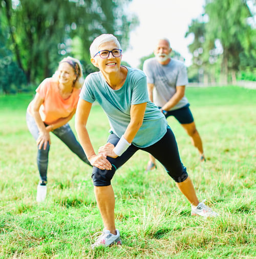 Preview: outdoor senior fitness woman man lifestyle active sport exercise